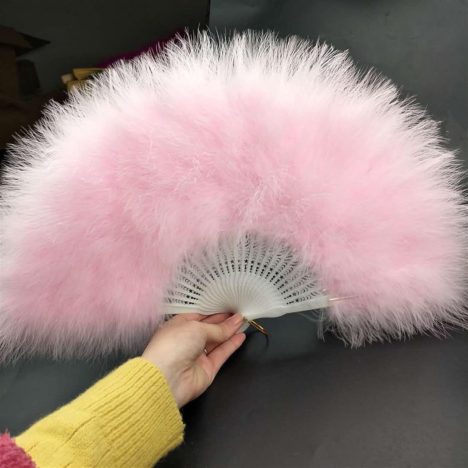 ROHCGHC folding fan, Handheld Feather Fan,Vintage Folding, Dance Hand Art Gift Wedding Party Decoration(Sku11)