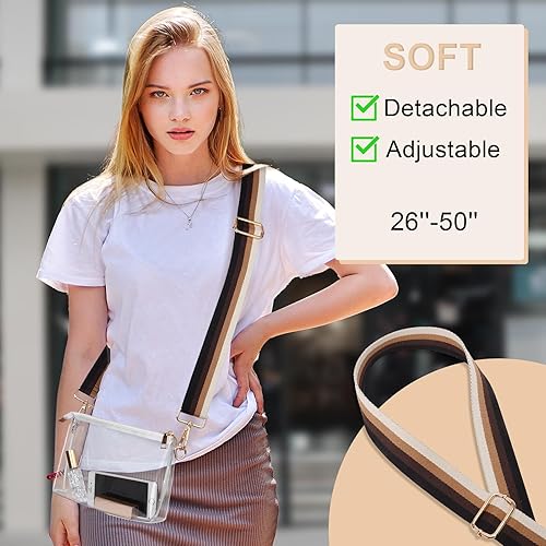 Miniatura 2 de Bolso transparente para mujer, aprobado para estadios, bolsa cruzada transparente, pequeña bolsa transparente para estadios para conciertos y