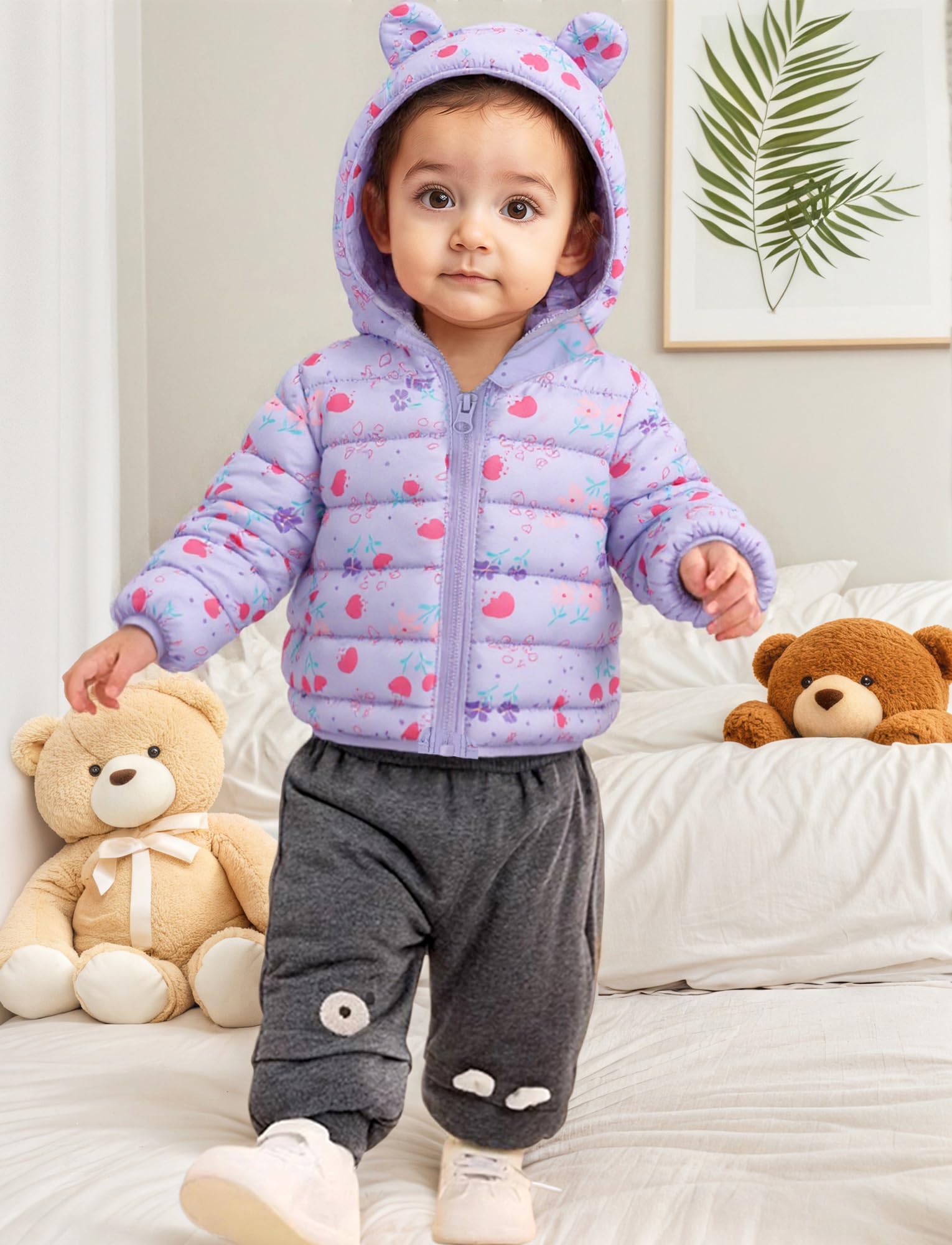 SEAUR Mode Doudoune Hiver Bébé Fille Manteau à Capuche Hiver Veste Léger Bébé Blouson Chaud d'Extérieur Vêtements