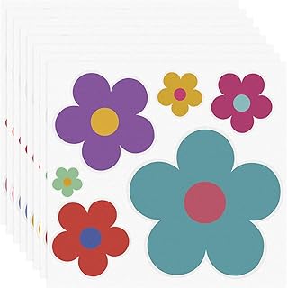 12 Sheets Daisy Stickers, 133 Pieces Daisy Flower Decals Car Mirror Window Bumper Clings, Self Adhesive Decoration Vinyl Decals for Window Wall Laptop, Car Accessories (Style 3)