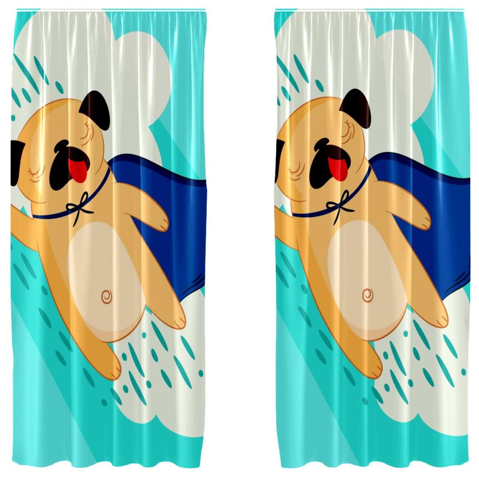 Habillage de fenêtre chien bleu | Protégez votre intimité avec style