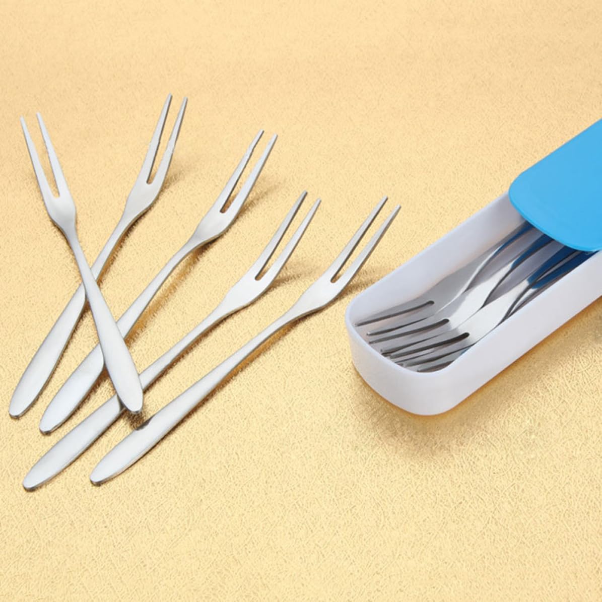 Fruit Forks 20pcs Two Teeth Dessert Forks Stainless Steel for Party