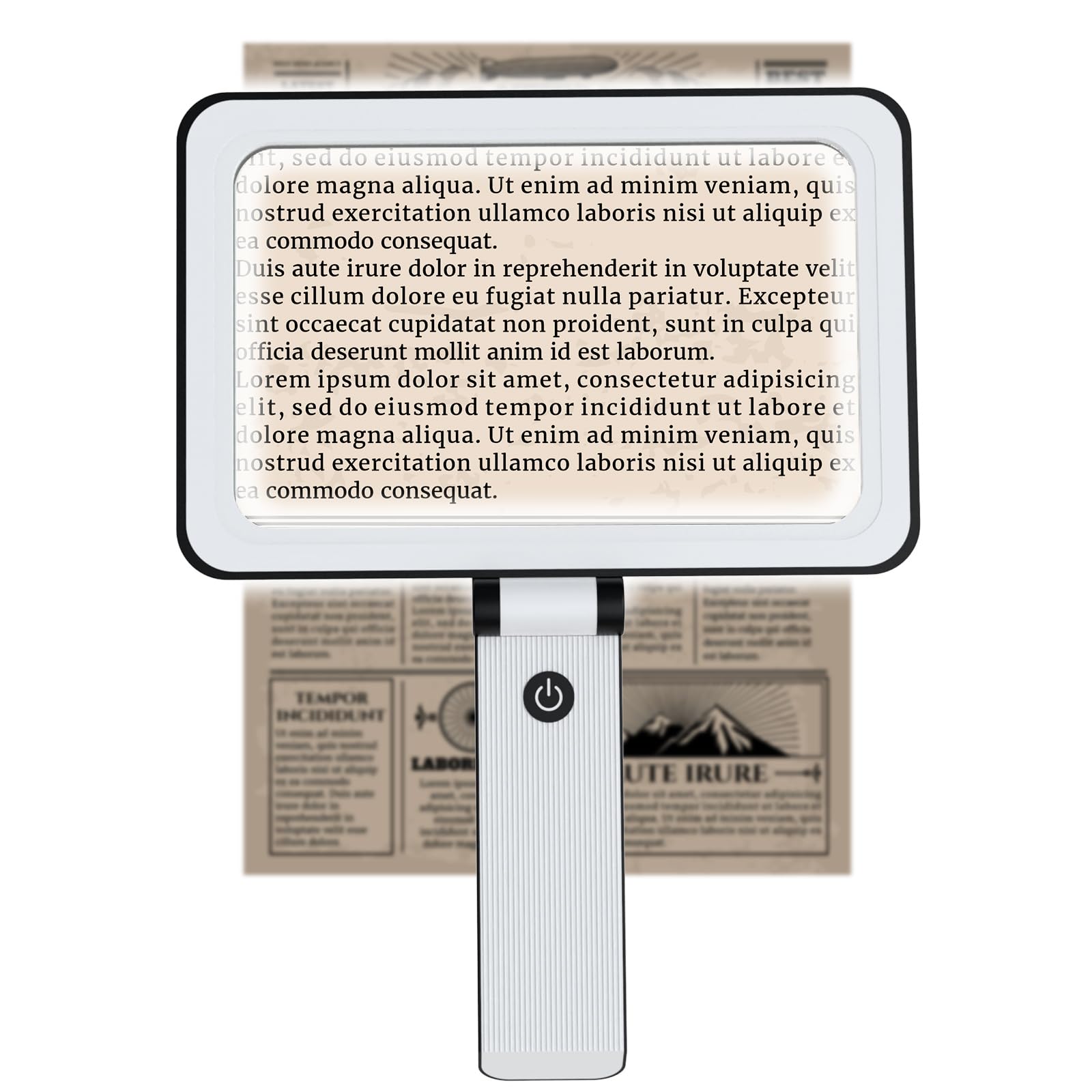 Bonna Folding Reading Magnifier, 3 x Folding Reading Magnifier with Light for Seniors, LED Handheld Magnifier for Reading