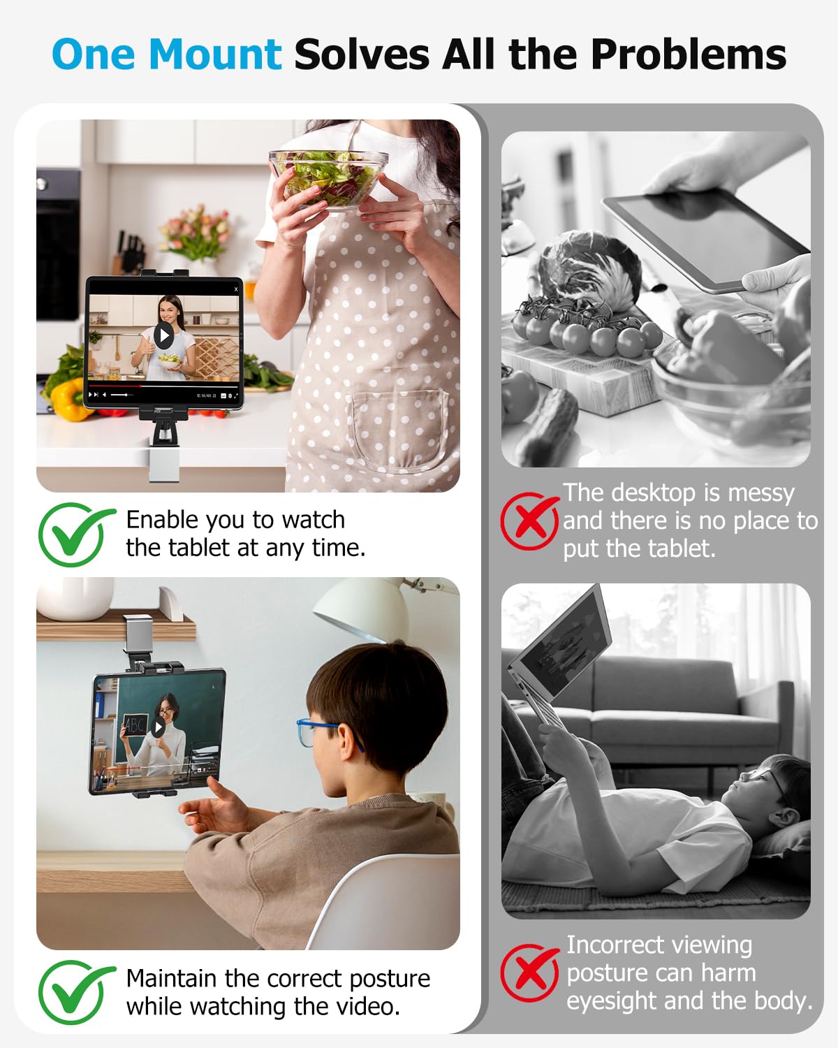 Amazon.co.jp: キッチンタブレットホルダー、キャビネット下iPad