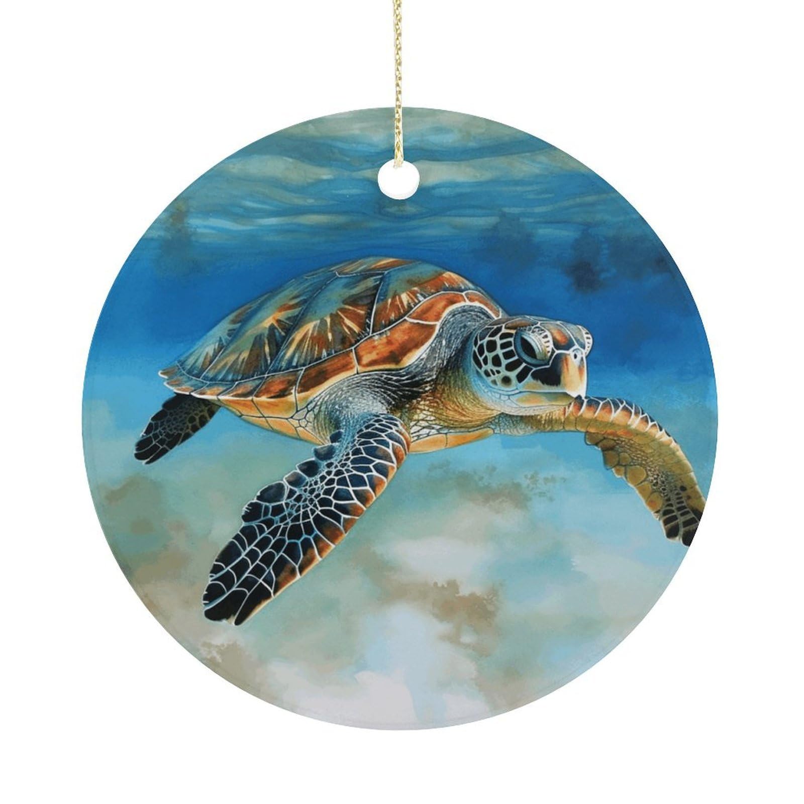 Adfgyerh Women's Style Sea Turtle3 Hanging Ceramic Ornaments, Christmas Tree Decorations, Funny Home Decor Gifts For Sisters & Work Best Friends