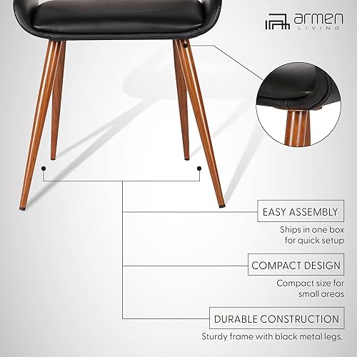 Miniatura 44 de Armen Living Silla de comedor Panda en tela gris y acabado de madera de nogal, 25 pulgadas de profundidad x 20 pulgadas de ancho x 31 pulgadas de