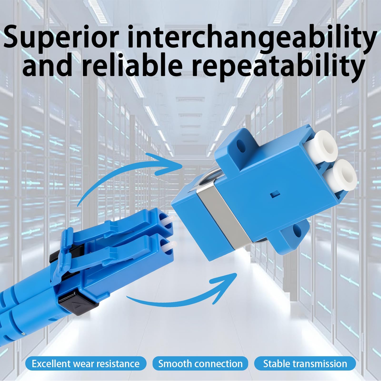 Conector de fibra óptica LC-LC dúplex monomodo UPC acoplador 10 unidades para FTTH
