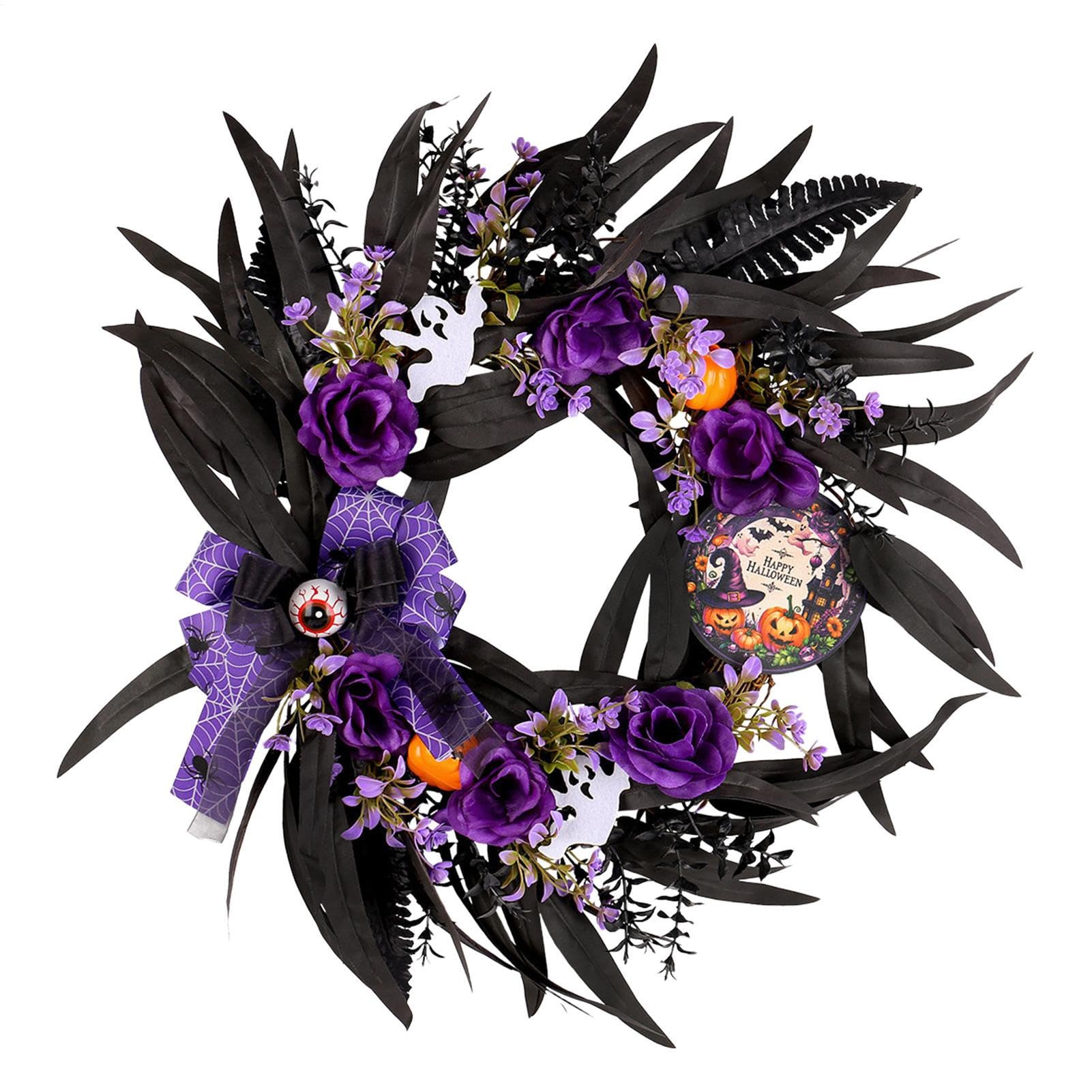 Corona de Halloween fantasmal para solucionar la falta de espacio en decoraciones para fiestas
