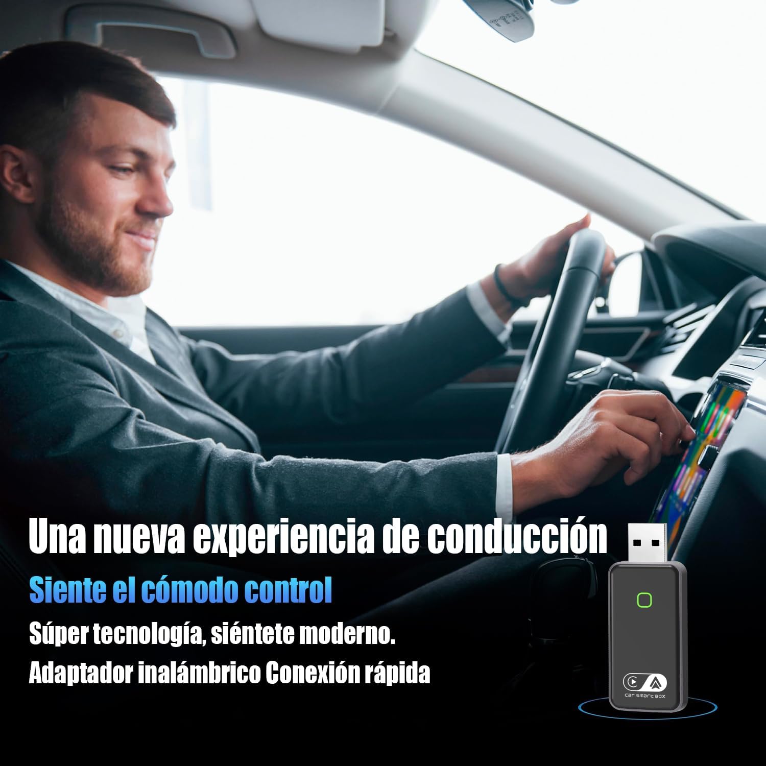 2026 Carplay Inalambrico iOS y Android Auto Inalambrico, Adaptador inalámbrico 2 en 1convierte con Cable a inalámbrico, Plug & Play con actualización en línea, para iOS 10+ & Android 12+
