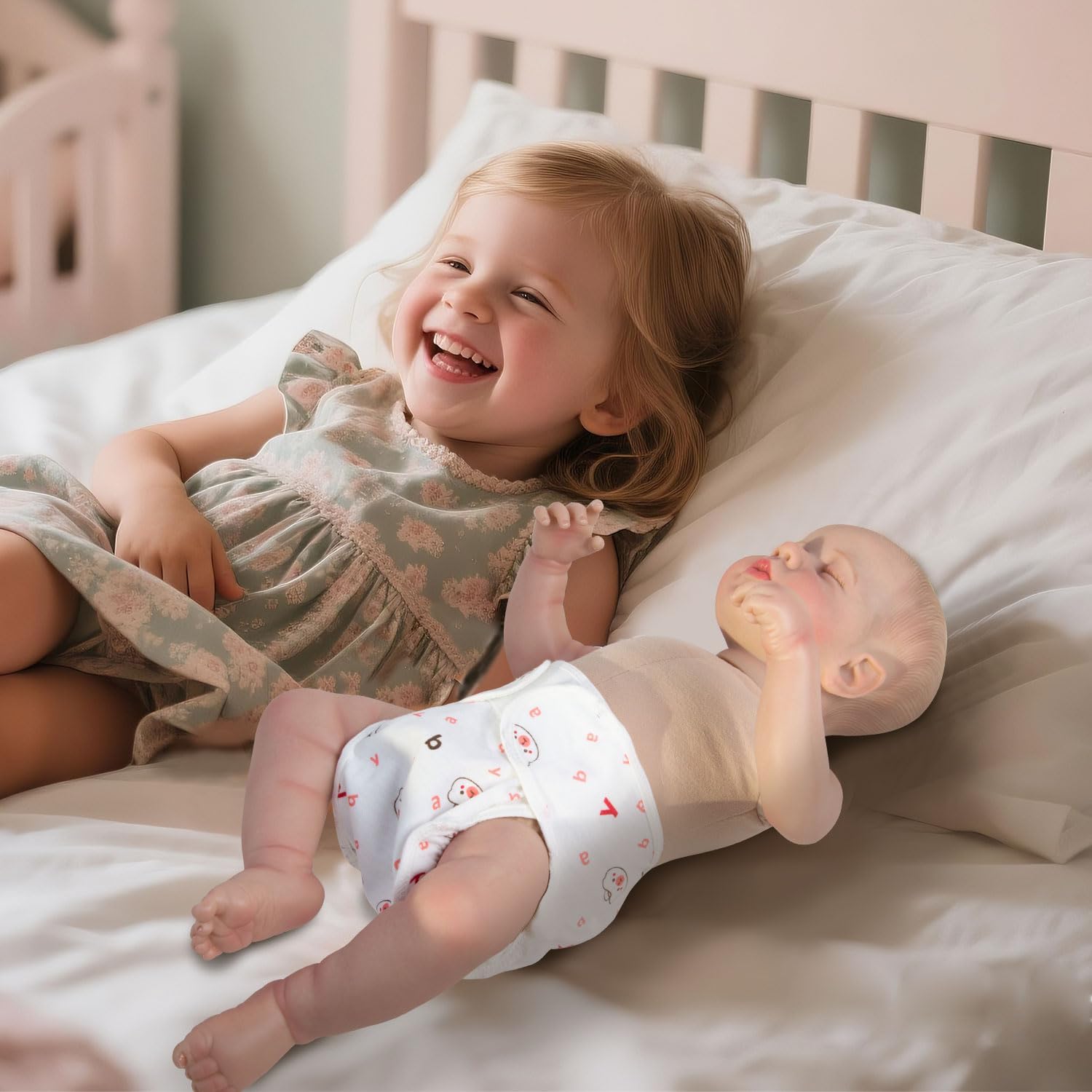 Reborn Baby Dolls Diapers 4-Piece Pack Fit for 17-24 inch Reborn Dolls,Realistic Newborn Baby Doll Clothes Reusable Washable