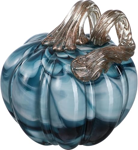 Healifty Figura de calabaza de cristal soplado a mano, mini figuras de calabaza de cristal, escultura de frutas, pisapapapeles, centro de mesa para