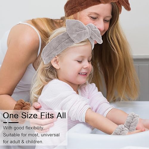 Miniatura 4 de WHAVEL Juego de 6 diademas y muñequeras de spa, diadema para lavado de cara, para el cuidado de la piel, para lavar la cara