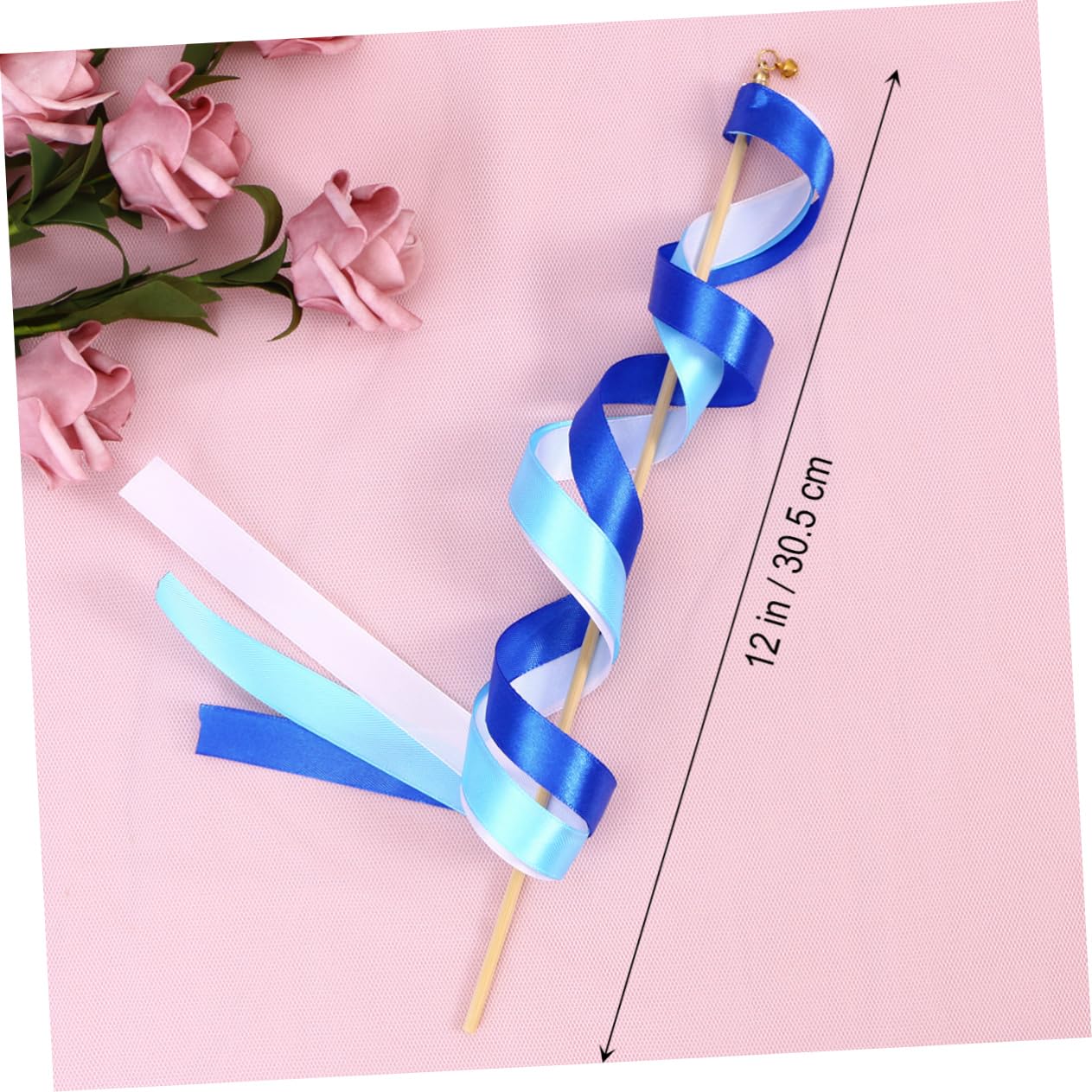 Abaodam 60piezas Varitas Mágicas De Cinta Para Bodas De Varitas De Hadas Con Campanita Decoración Para Ceremonias y Fiestas Azul