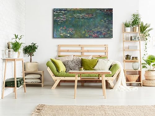 Miniatura 2 de Wieco Art Lienzos de nenúfares de agua, arte de pared de Claude Monet, famosas pinturas al óleo, obras de arte de reproducción grandes y clásicas de