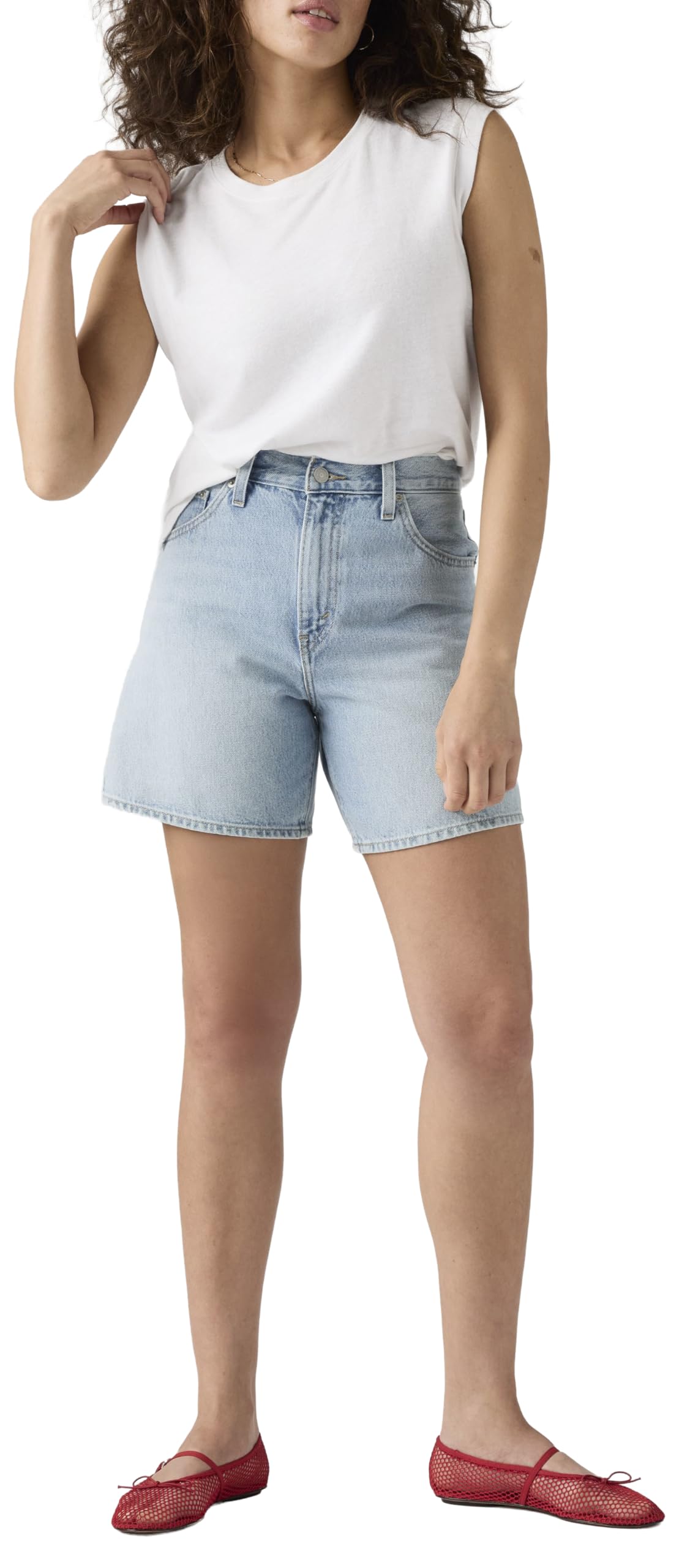 Levi's High-rise Baggy Shorts, Blue, Size 30, Women