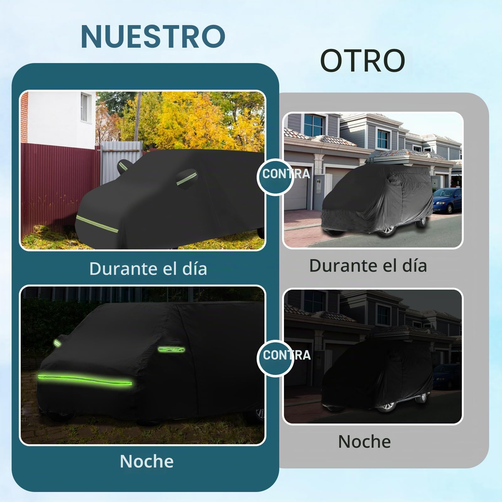 Funda de Coche para VW T4 1995-2004, 210D Impermeable para Todo Tipo de Clima, Resistente al Viento, a Prueba de Nieve, protección UV, para Interiores y Exteriores, Cubierta