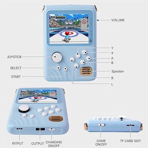 Miniatura 4 de Cargador portátil con consola de juegos portátil portátil, batería de carga de 5000 mAh, banco de energía para juegos integrado de 300 juegos,