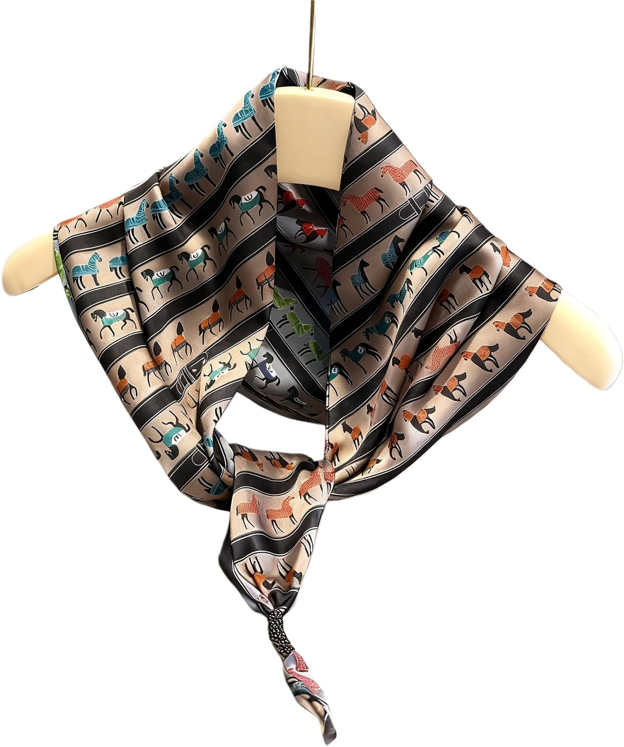 . Vintage Paisley Silk Feel Scarf for Women - Elegant Neck/Hair/Bag Accessory, Lightweight for Daily Wear & Gift