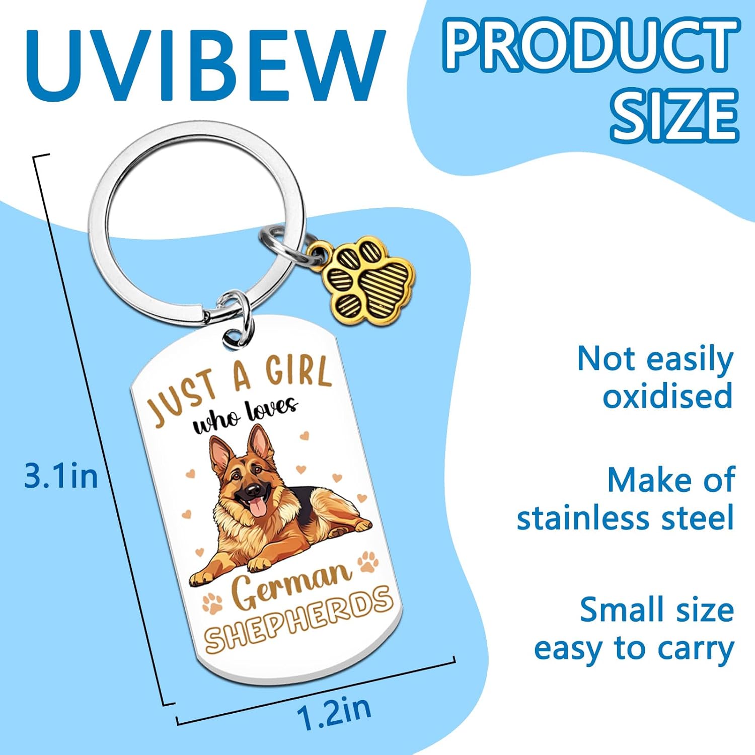 German Shepherd Gifts German Shepherd Accessories Dog Keychain Dog Mom Gifts for Dogs Lovers Owners Birthday Mothers Day Gift for Women - Image 6