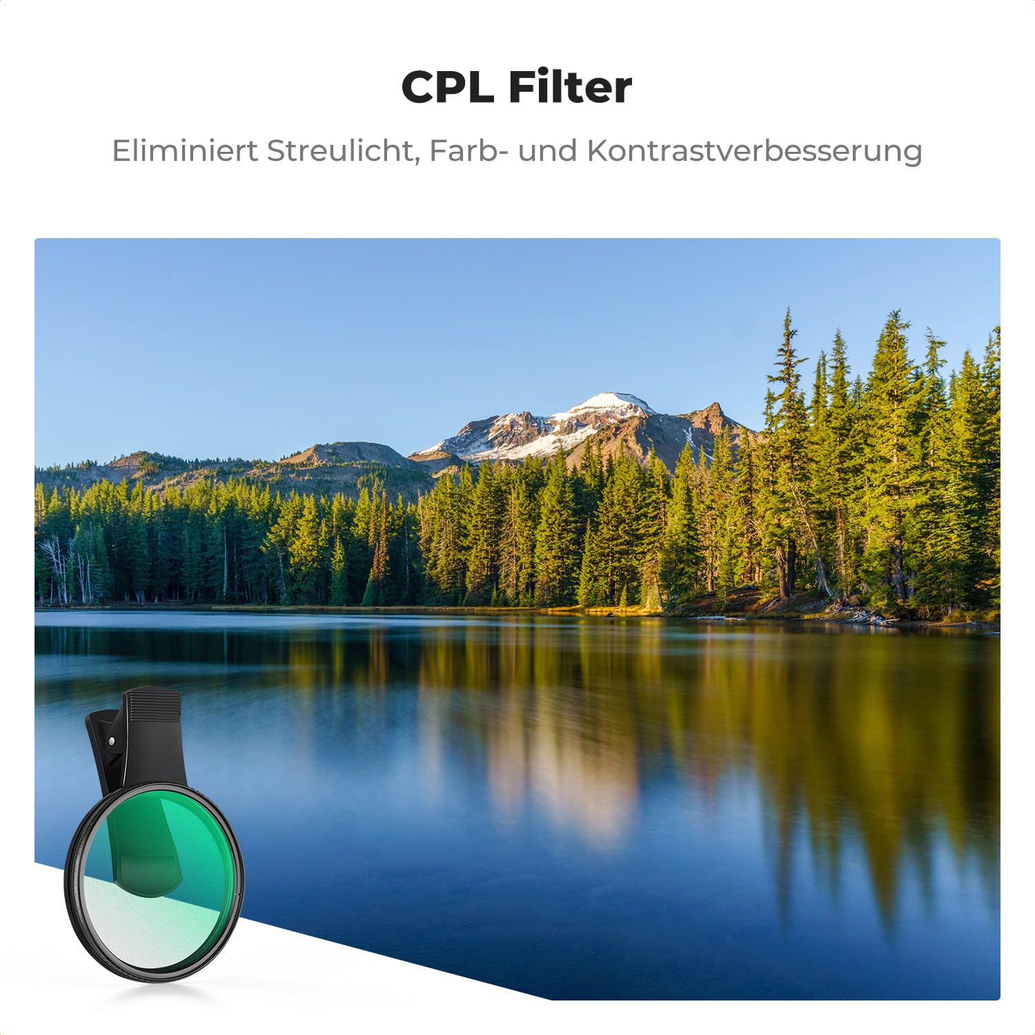 K&F CONCEPT K-Serie 67mm CPL Filter Handy Cirkular Polfilter, Schraubfilter CPL-Objektivfilter für Kameraobjektive, Clip-On-Handy-Filter für iPhone 16 15 14 13 Series Galaxy S24 S23 S22 Ultra
