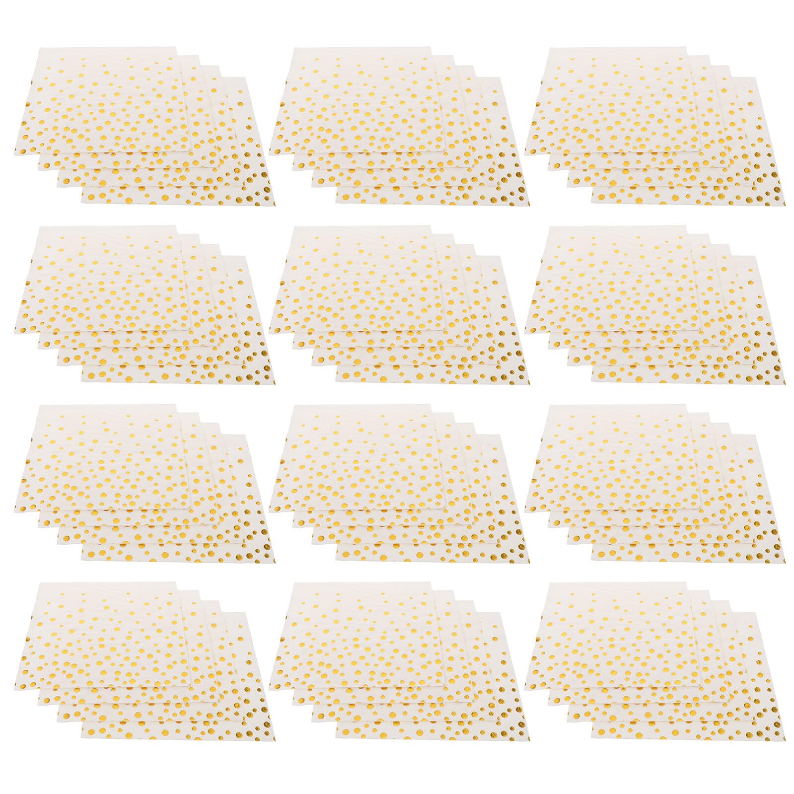100 Piezas Unidades de Servilletas de Papel con Puntos Dorados Desechables para Cócteles Bodas Aniversarios y Fiestas Nupciales Absorbentes y Decorativas para Celebraciones