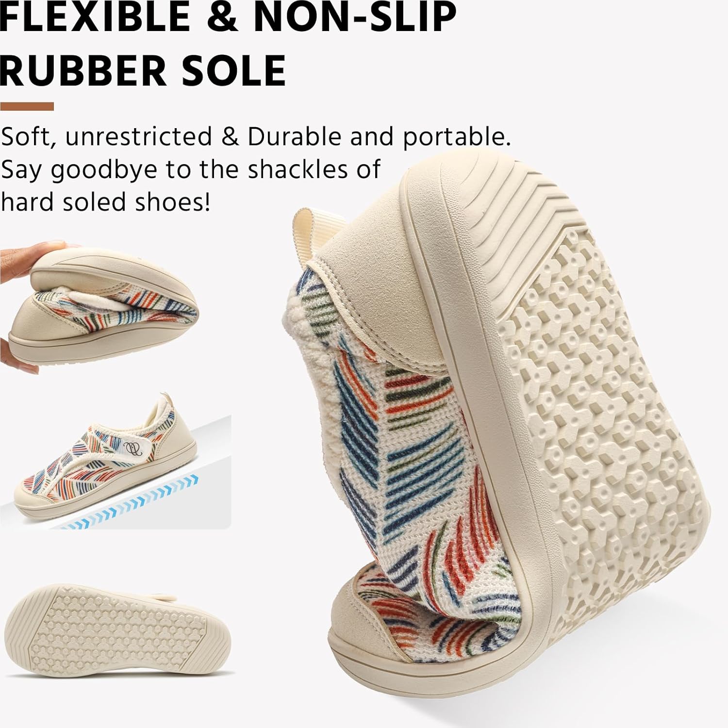 Comfortable Wide Diabetic Shoes for Women Mes,Barefoot House Shoes Slippers for Women Indoor Outdoor,Adjustable Zero Drop Edema Shoe for Neuropathy, Breathable Nursing Shoe Wide Width Casual Sneakers - Image 6