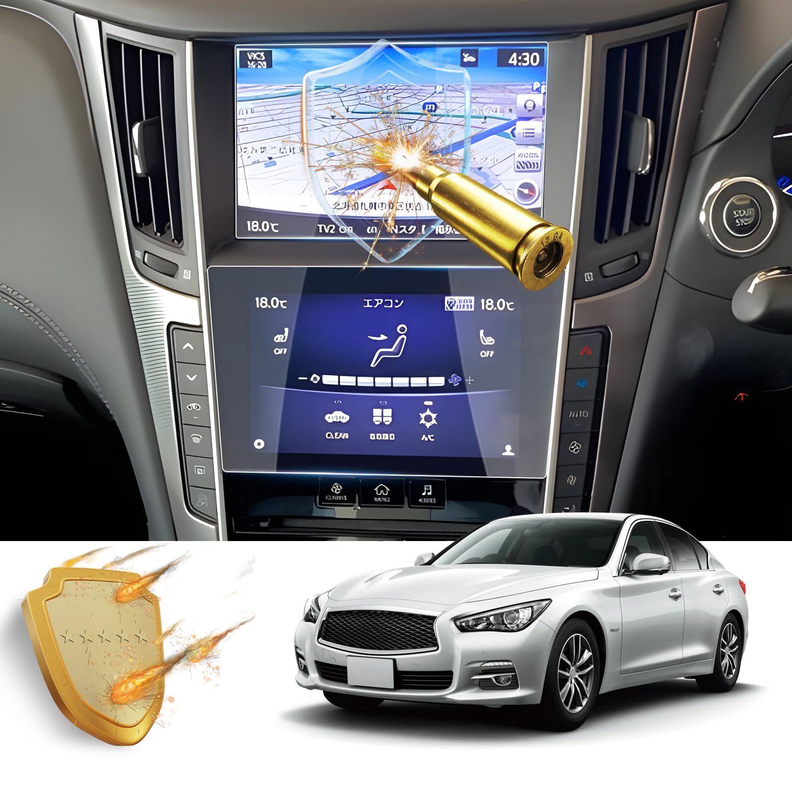 Amazon | 【RUIYA】日産 スカイライン SKYLINE V37 ナビ用ガラス