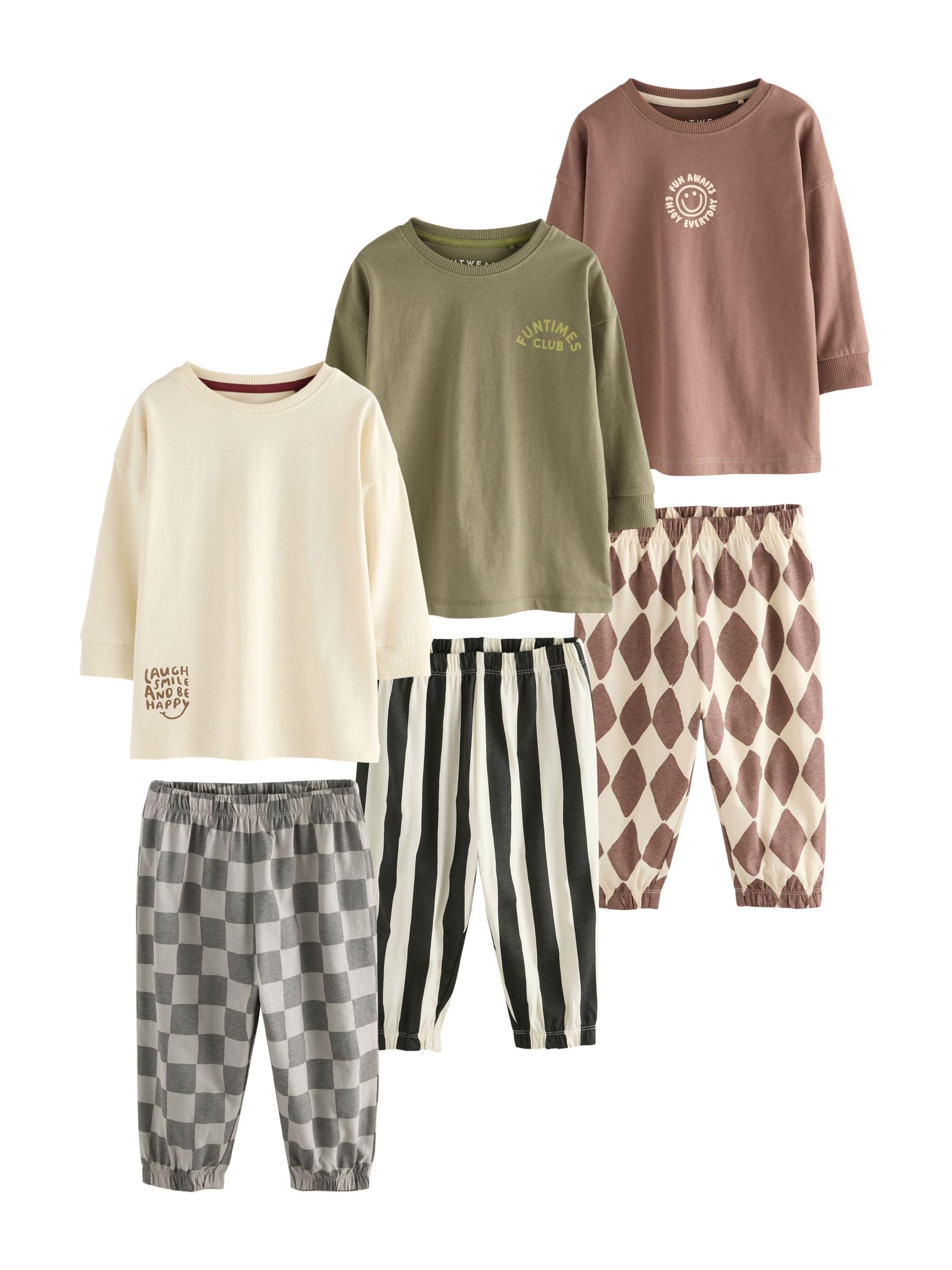 NEXT Jungen Oversized Fit Schlafanzüge, 3er Pack