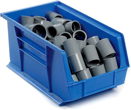 Miniatura 5 de Global Industrial Cubo apilable de plástico azul 8-14 x 14-34 x 7, lote de 12