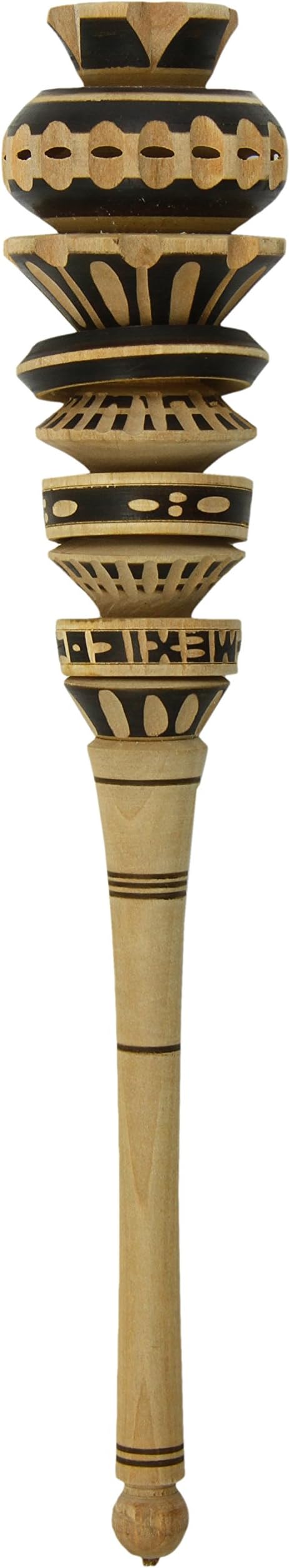 Authentic Artisanal Mexican Hernan Molinillo Hot Chocolate Frother made with sustainable wood Deluxe version 13 inches tall Molinillo mexicano para chocolate hecho con madera de bosques sustentables