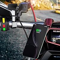 Vista 2 de BATIGE Motorcycle USB Charger SAE to USB Adapter Type C and Quick Charge USB 3.0 with Voltmeter, ON/Off Switch and 3.6FT SAE Extension Cable