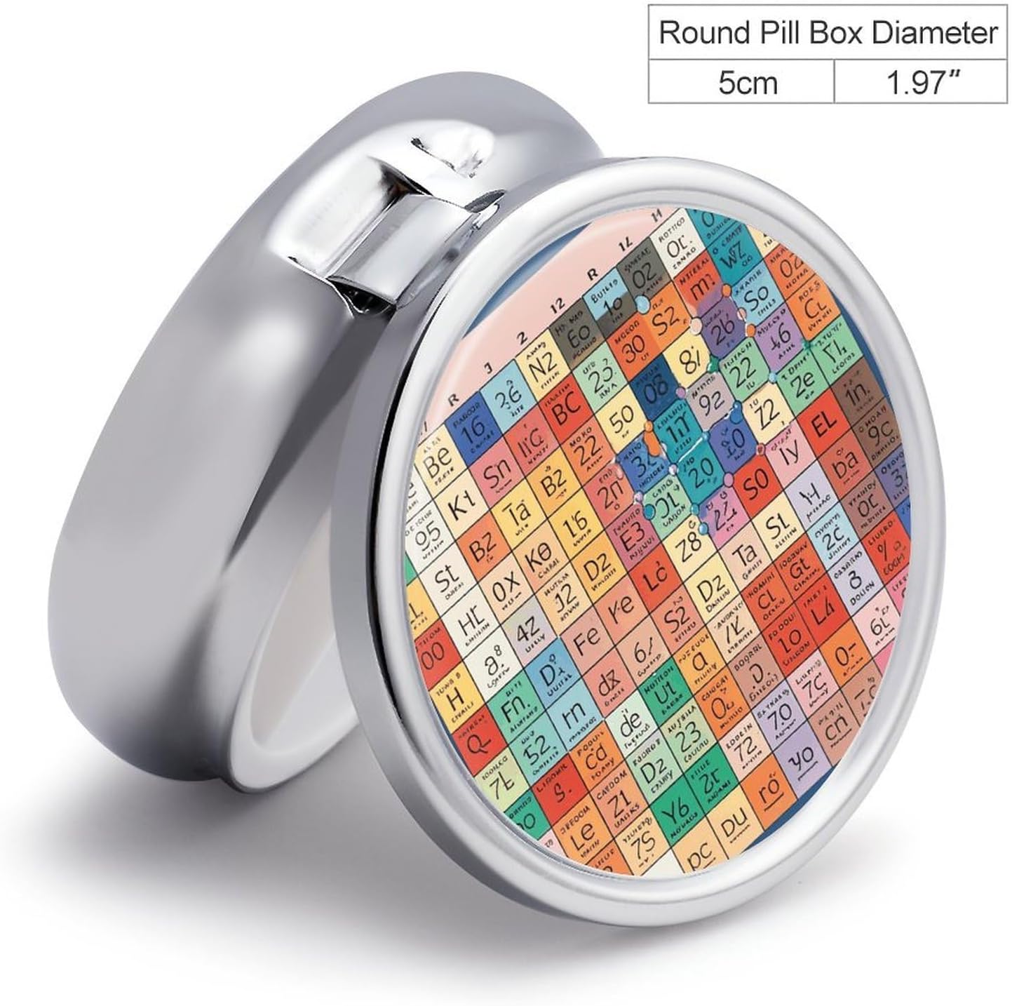 Round Pill Box, 3 Compartment Small Pill Case for Pocket Purse image 2