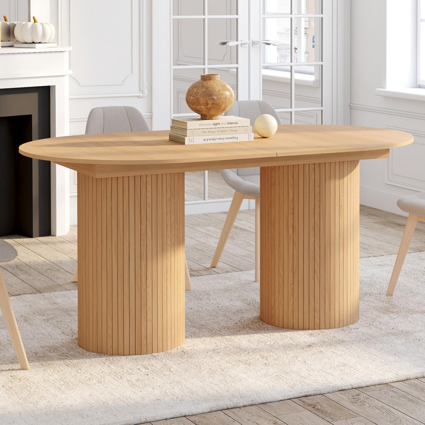 IDMarket - Table à Manger Extensible Ovale Juliette 160-200 cm
