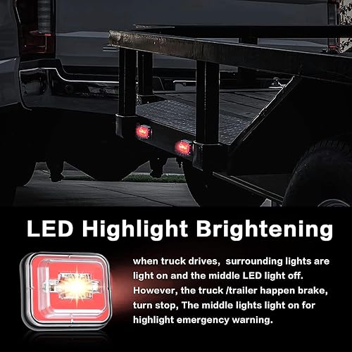 Miniatura 3 de Luces LED para remolques de camión, 2 piezas, 2835 luces LED de freno de giro, estacionamiento, señal estroboscópica inversa, parte delantera,