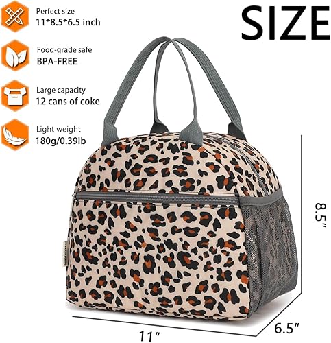 Miniatura 3 de Lonchera para mujeres, adultos, hombres, niños y niñas, pequeña y bonita lonchera de gran capacidad, contenedor de almuerzo aislado para el trabajo,