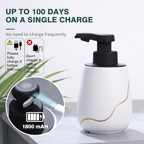 Miniatura 3 de BosilunLife Dispensador automático de jabón para baño, dispensador líquido de manos libres, dispensador eléctrico inteligente de loción y jabón sin