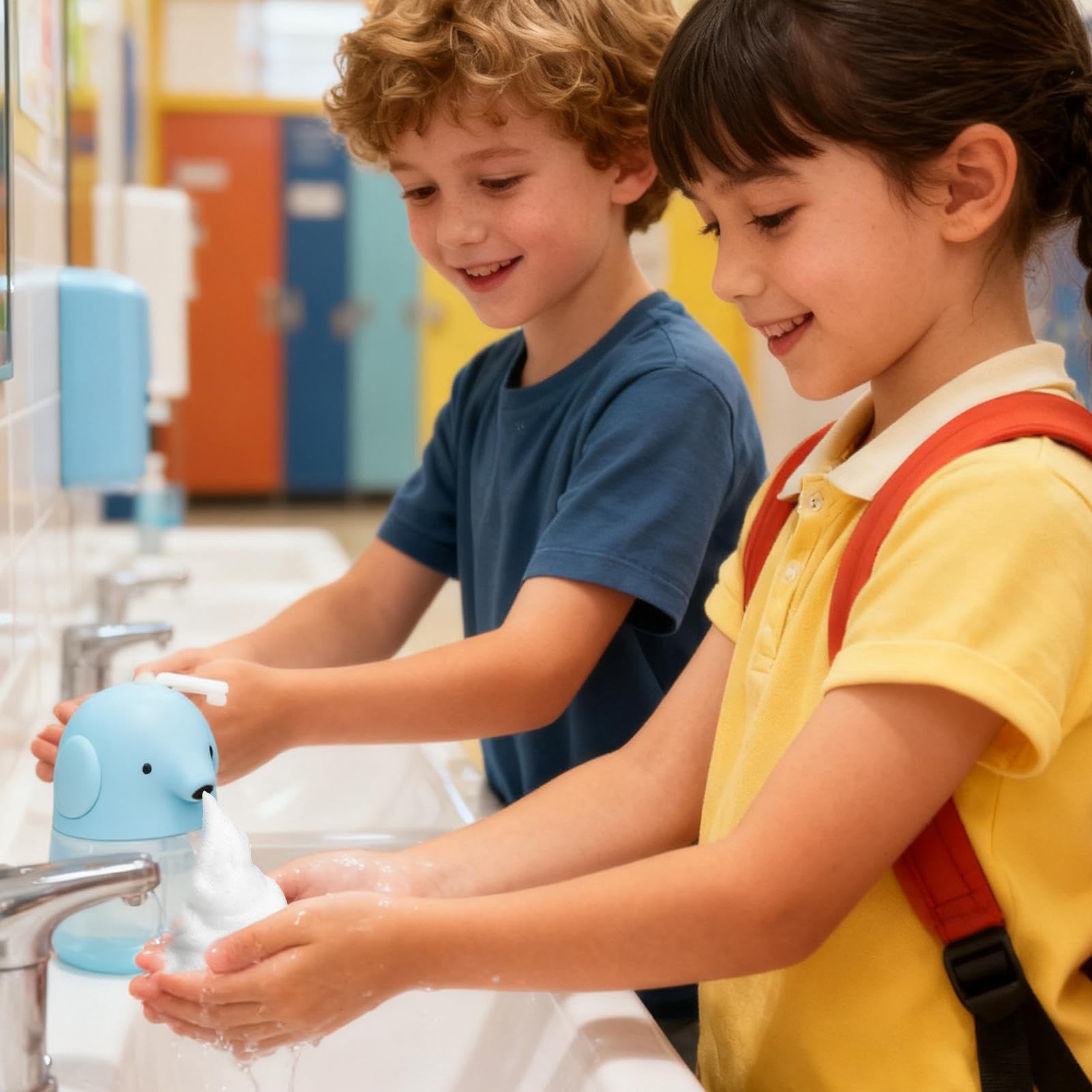 Erogatore automatico di schiuma del sapone 300ml ricaricabile di schiumatura | Dispenser automatico di sapone da cucina per bagno cucina casa asilo bambini in età prescolare