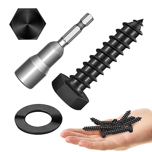 Miniatura 29 de (8 juegos) Pernos de retraso de cabeza hexagonal de 3/8 x 4 pulgadas, tornillos de retraso resistentes con arandelas, pernos de acero inoxidable 304