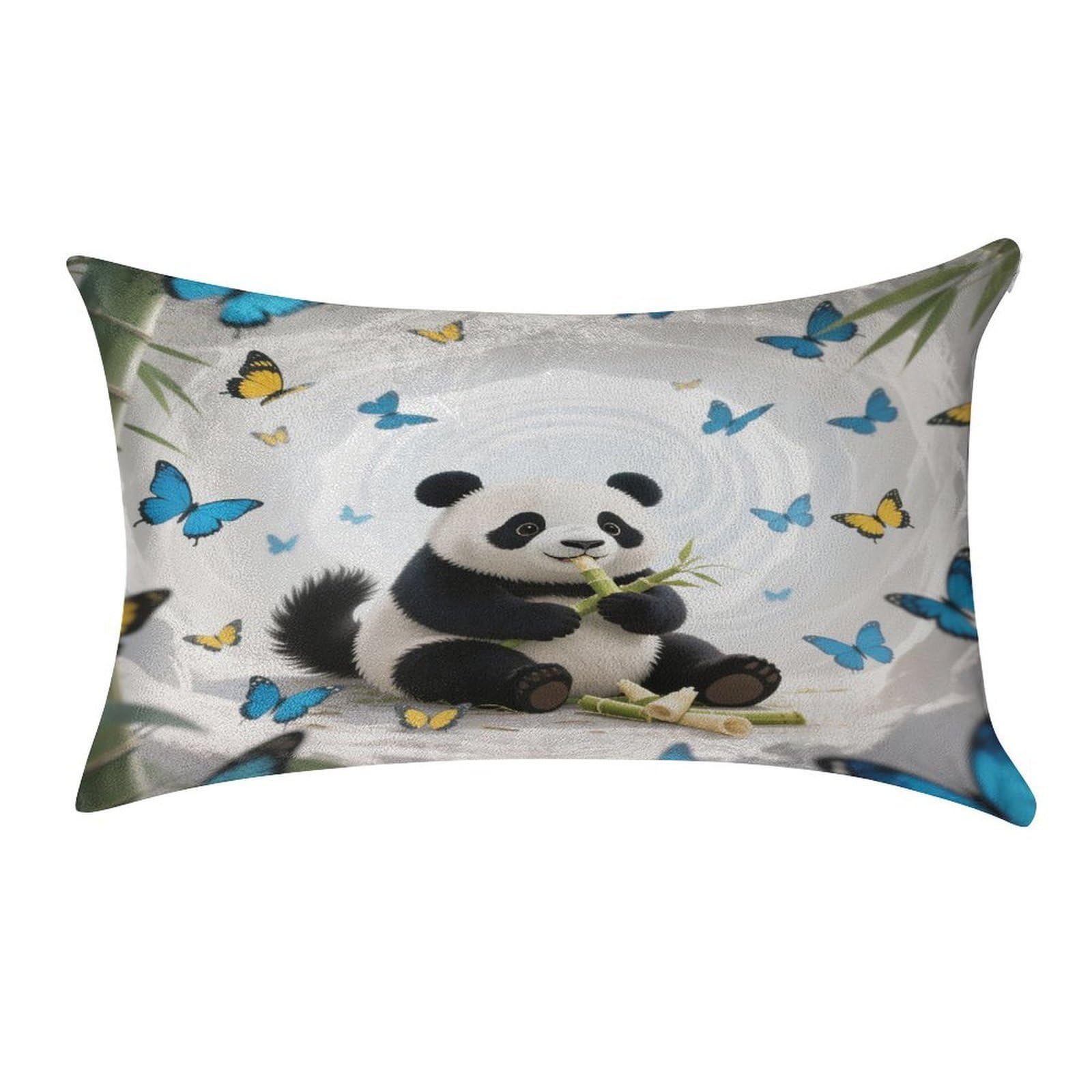 VstaDank White Cave Vortex Panda Throw Pillow Covers for Bed Pillow Shams Zipper Velvet Pillow Cases Cozy Cushion Cover Soft Pillow Protectors for Car Home Decor Pillowcases 12 "×20 "