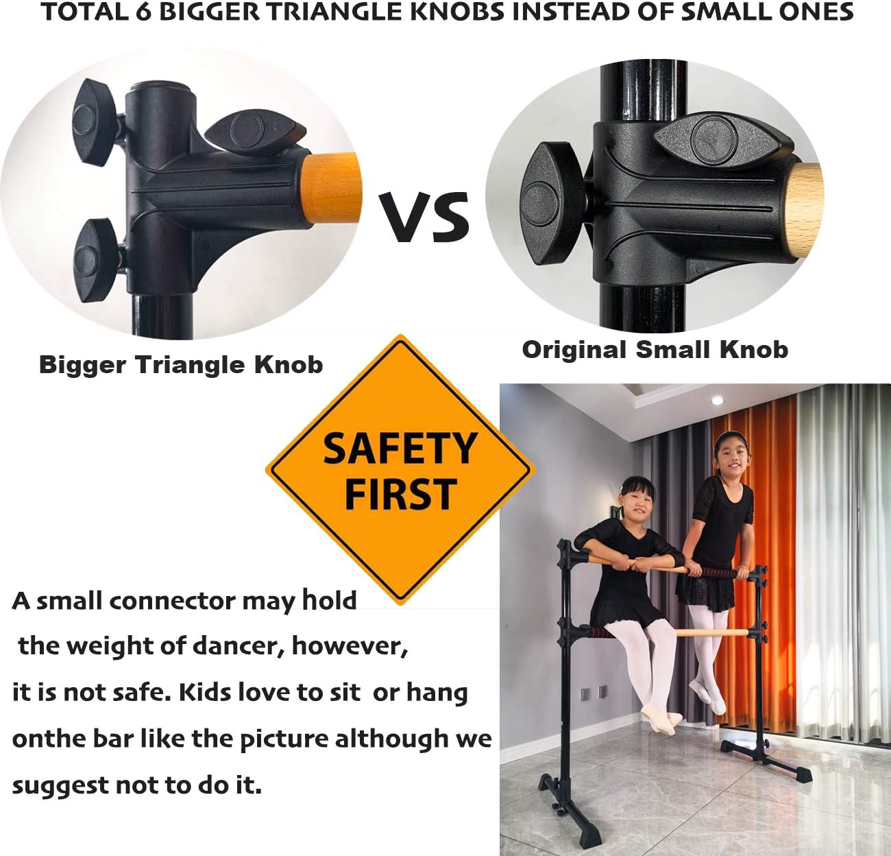 PreGymnastic Updated 4ft/5ft Adjustable & Portable Freestanding Ballet Barre with Carrying Bag for Dancing Stretch (Color 1(Black 4ft)) : Sports & Outdoors