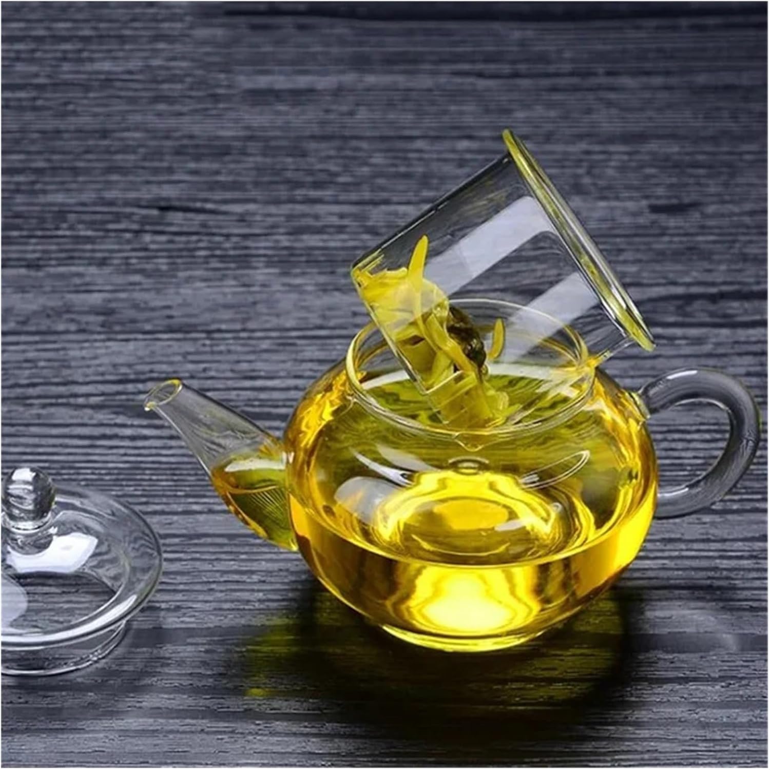 250ml Filterable Heat-resistant Glass Teapot Wall or With Stainless Steel Spring Teapot Clear Glass Tea Pot(Style 2)