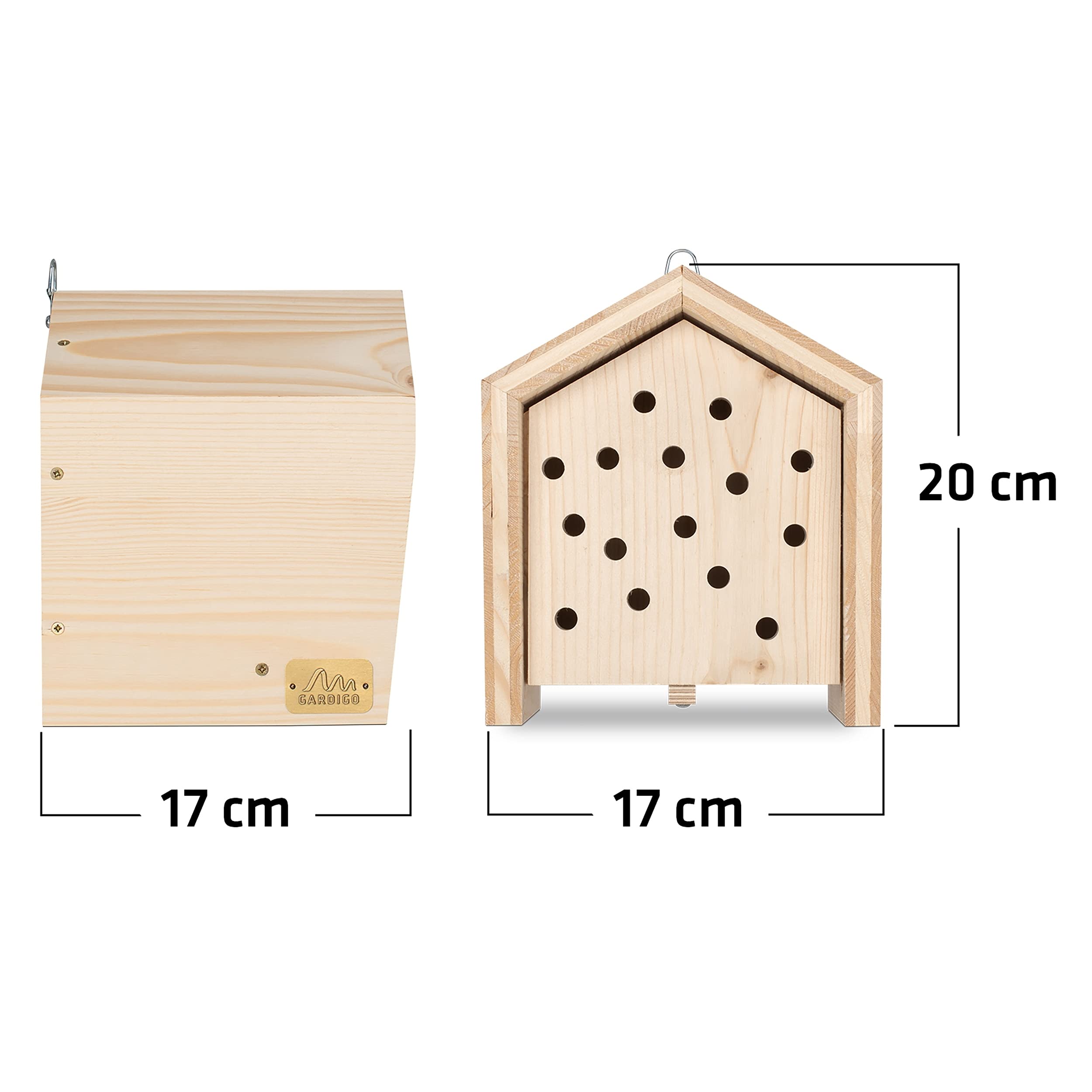 GARDIGO® Casetta per Coccinelle | Nido per Coccinelle | Casetta per Insetti In Legno | Casetta delle Coccinelle in Legno Massiccio | Nido per Insetti | Rifugio per Insetti | Made in Germany