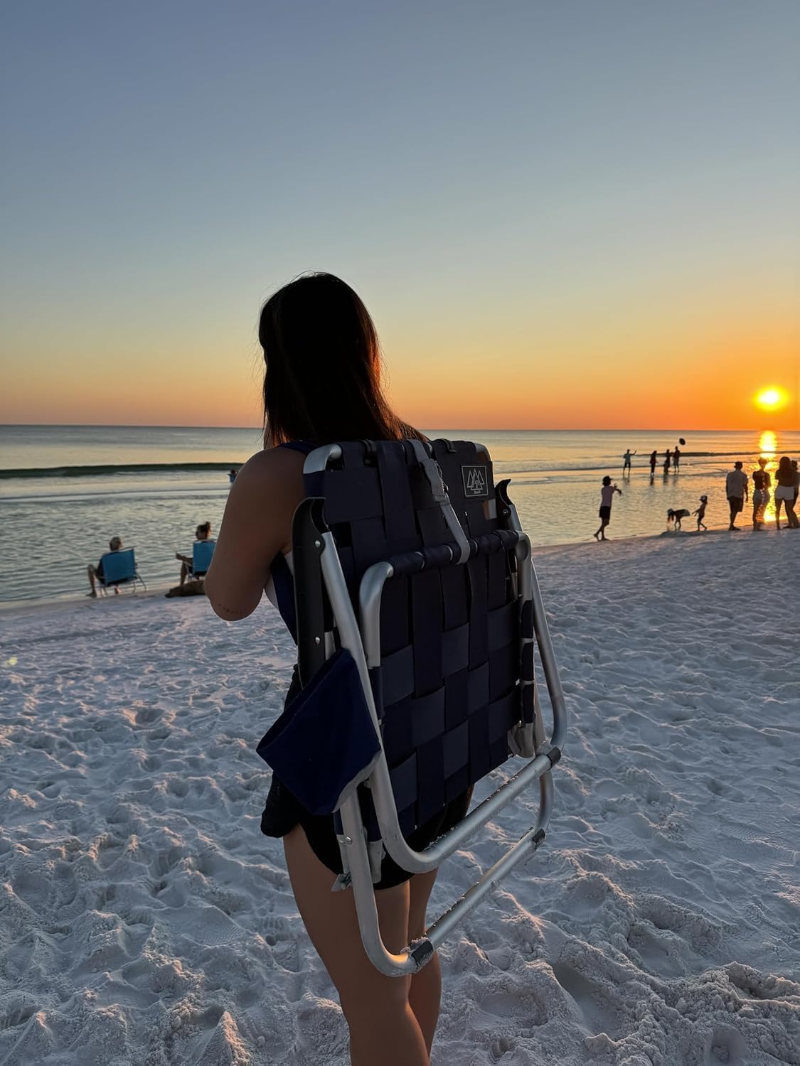 Low Webbed Beach Chair with Backpack Straps - Portable Lightweight Seating for Outdoor Adventures, Beach Days and Camping by Caddis Sports