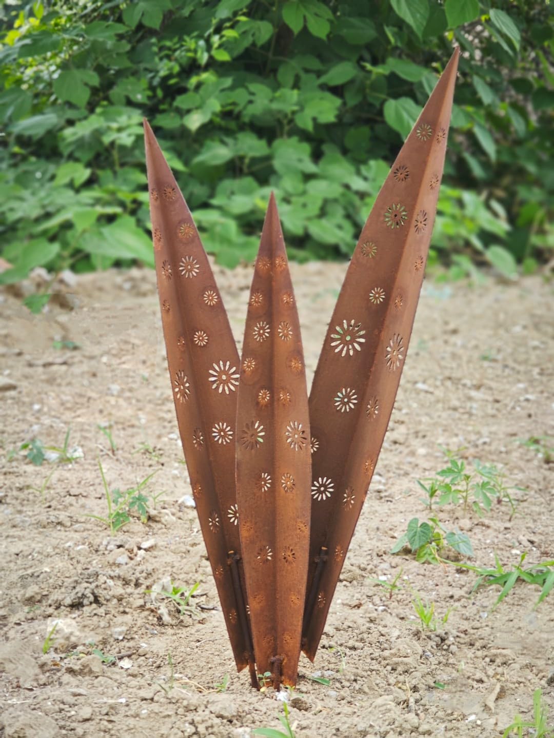 Zen Man Edelrost Gartenstecker aus Metall Rost Garten Beetstecker Gartenfigure Sculpture Rost Blumen 032227H100cm 3St. Inset 2,65 kgHandarbeit