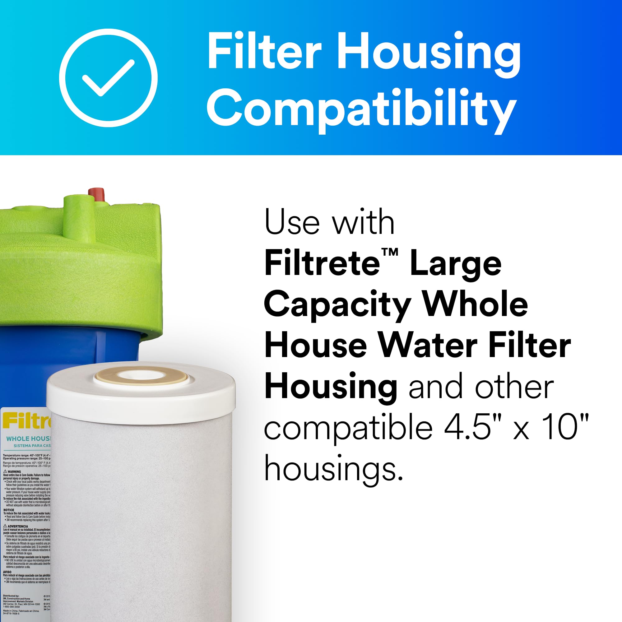 Filtrete Filtro de agua de carbón activado granulado de gran capacidad 4WH-HDGAC-F01. Para uso con sistema 3WH-HD-S01
