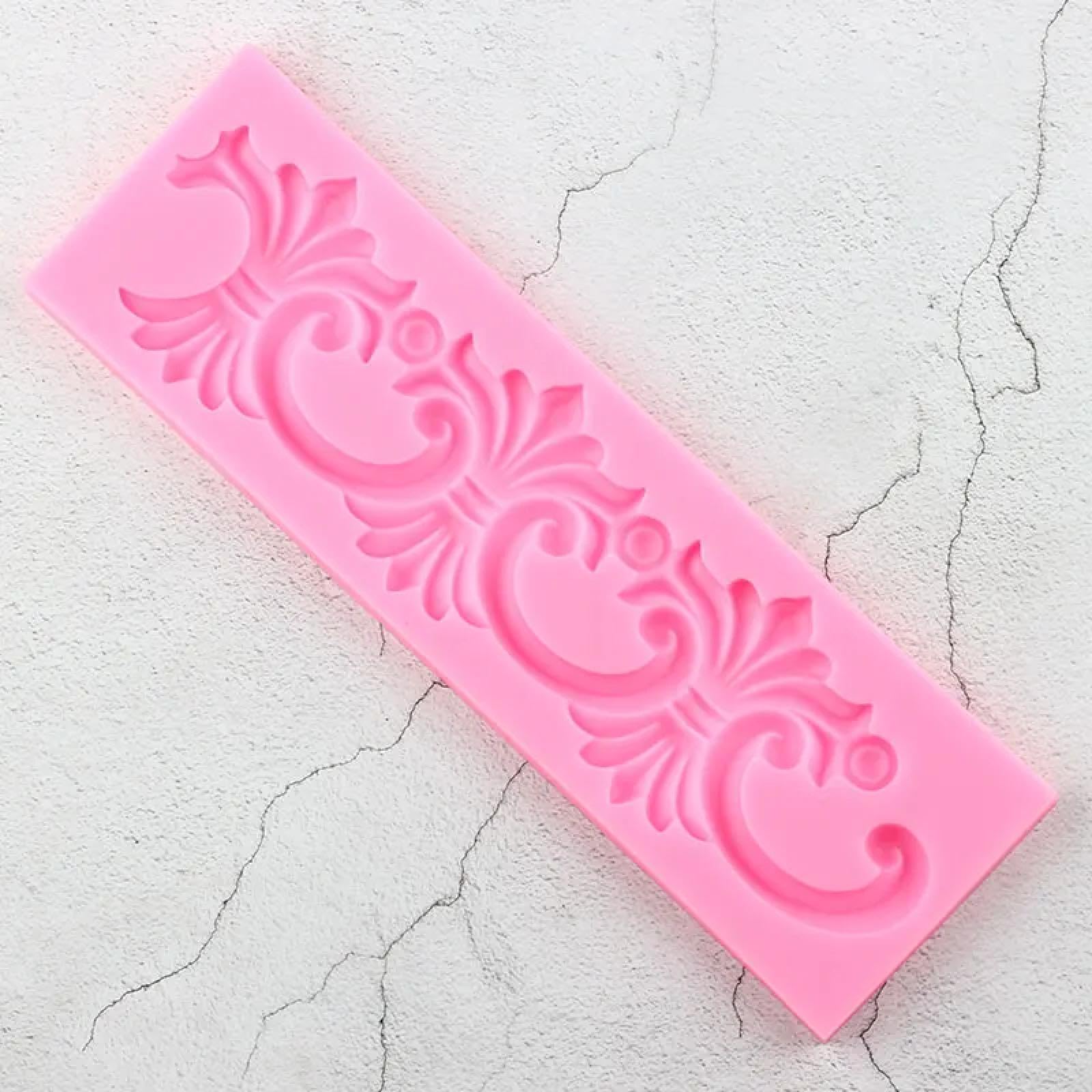 Silikonformen, Seifenformen, 24,7 x 7,4 cm, europäische Barockbordüre, Spitze, Silikonform, Blumenrelief, Cupcake-Topper, Fondant, Kuchendekoration, Werkzeuge, Süßigkeiten, Ton, Schokoladenform