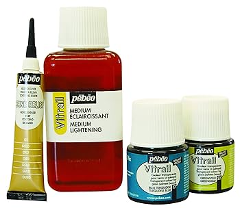 ペベオ　ヴィトラーユ　15色＋薄め液 Amazon.co.jp: ペベオ(Pebeo)ミクストメディア・ステンドグラス