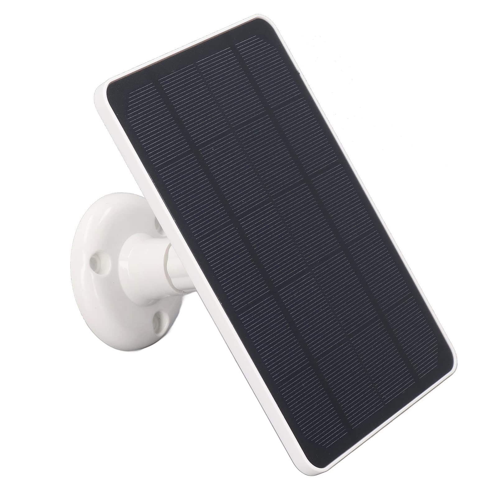 Fockety Pannello Solare per Telecamera di Sicurezza, Pannello Solare per Telecamera USB da 10W Alimentatore Continuo Impermeabile per Telecamera di Sicurezza con Batteria Ricaricabile (Bianco)