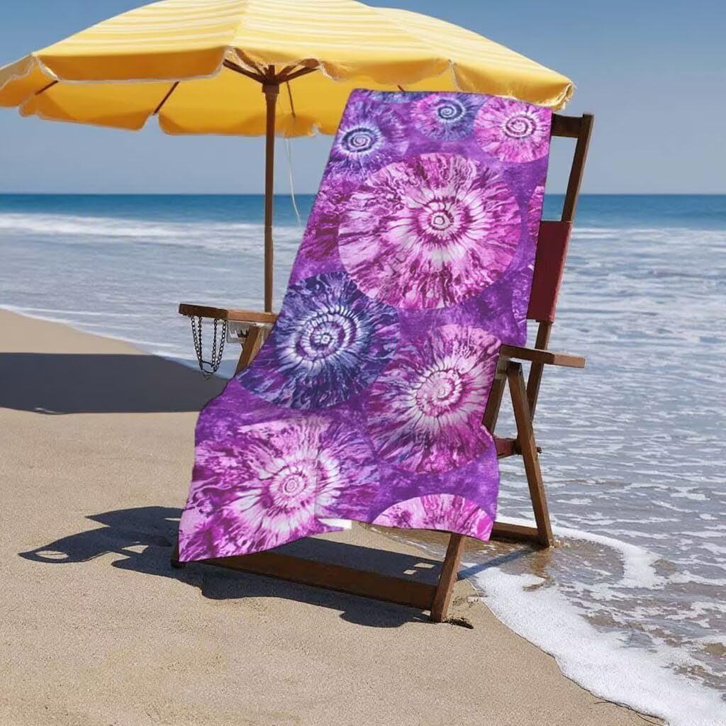 Telo Mare XXL 220x100cm/35x70cm, 2 Set Telo Mare Microfibra Viola Asciugamano Palestra Uomo, Antisabbia, Leggero, Asciugatura Rapida, Teli da Spiaggia Grandi Accessori per Camping Natation Yoga J-42