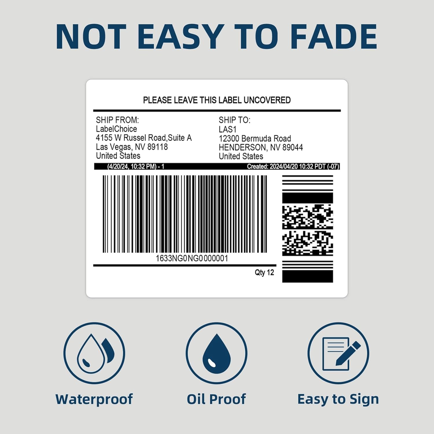 500 Sheets 3000 Pcs 3-1/3 x 4 6 Up Shipping Address Labels for Laser & Inkjet Printers, 3-1/3" x 4" 6 per Sheet Shipping Mailing Stickers, 6 Labels per Page